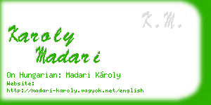 karoly madari business card
